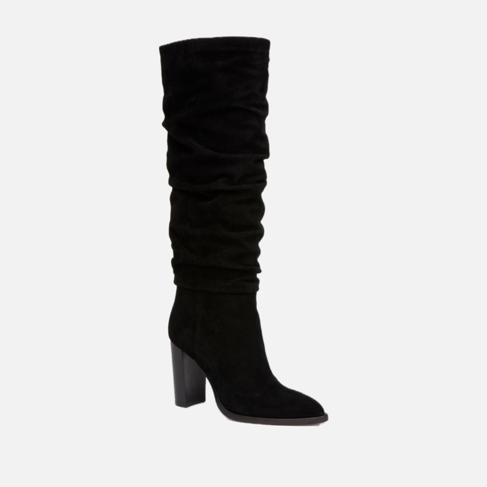 PAIGE Shiloh Slouch Elegant Black Knee-High Boots